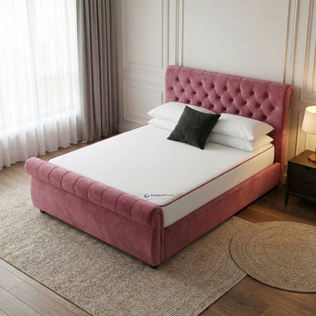 Melbourne Upholstered Bed 3FT Single to 6FT Super King with Free Tall Headboard Luxury Bed Frame