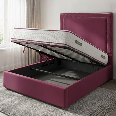 Cerise Plain Ottoman Storage Bed – plain-ottoman-bed_C