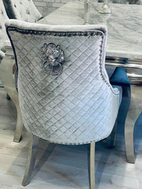 Louis grey marble table, customer photo angle