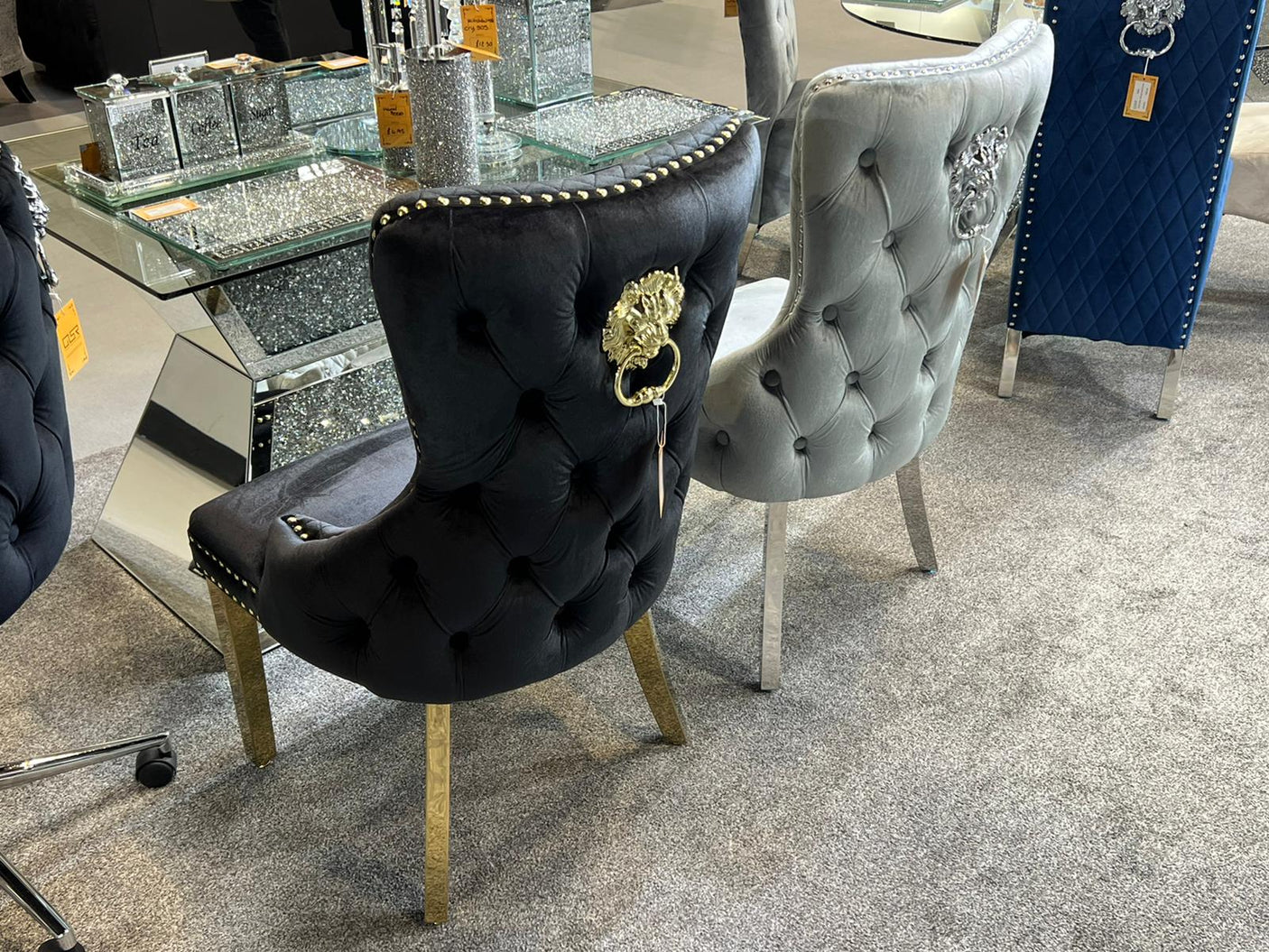 Louis Gold Dining Table With Chairs
