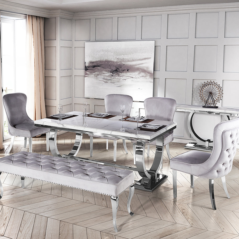 Ariaana Marble Dining Table With Chairs