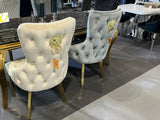 Louis Gold Dining Table With Chairs